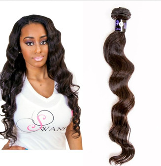 extensions weighs approximately 3.5 ounces. Our Peruvian Hair extensions has  has minimal to no shedding and does not tangle, all cuticles intact and unidirectional. Peruvian virgin hair extension is durable and long lasting especially when properly maintained. Our 100% virgin Peruvian hair extension is soft and smooth and will retain its natural luster and vitality. Our hair is not mixed with any synthetic fibers, the cuticles all lay in one direction which offers long lasting usage, no shedding and no tangling. The versatility of Peruvian hair gives you a natural wave, yet affords the ease of switching to straight when flat ironed. 
