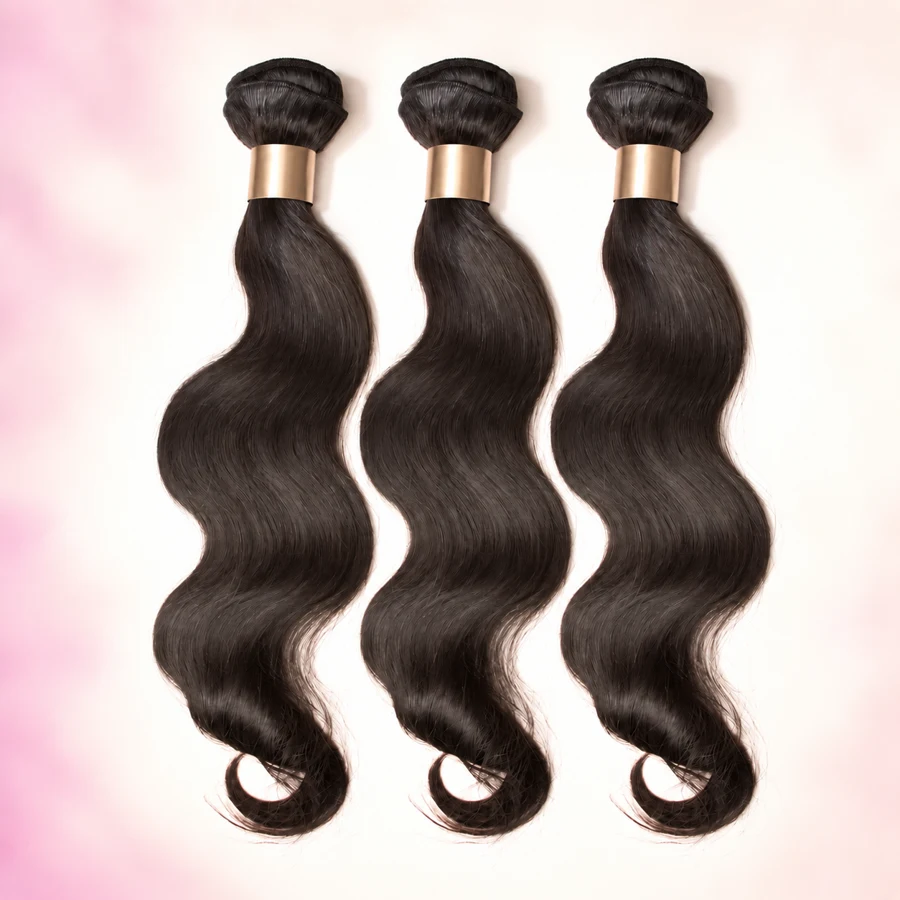 Body wave bundles with gold wraps