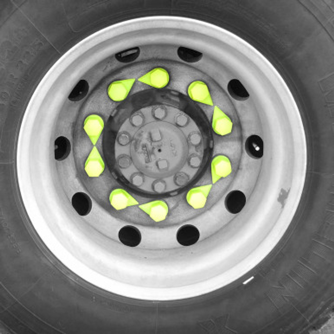 DUSTITE Wheel nut indicator and dust cap - Yellow 1 5/16 in (33 mm) x QTY 50 / Bag