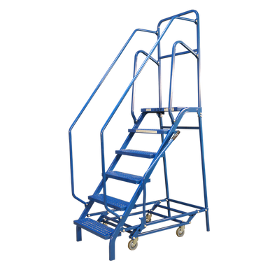 6-Step mobile ladder for tire rack