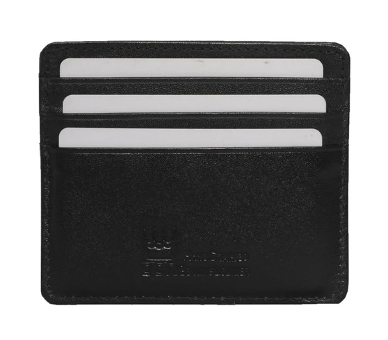 Black leather Card Holder -deluxe