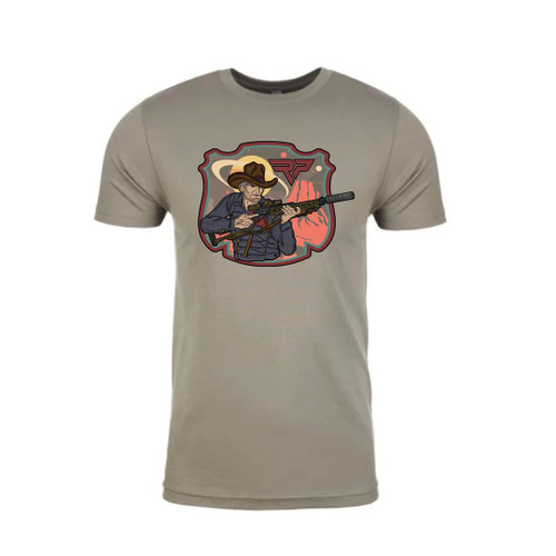 Ranger Point Space Cowboy Cotton Blend T-shirt | Warm Gray