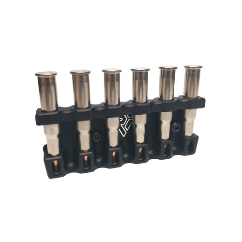 Ranger Point Precision M-LOK 30-30 Win Cartridge Quiver holds six cartridges to complement our popular M-LOK forearm rails for Marlin, Henry, and Rossi lever-action rifles (will also work with any M-LOK rail on the market). 