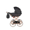 IMPERIAL CLASSIC BLACK ROSE GOLD DOLL'S PRAM