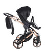 Junama Handcraft Black Rose Gold Pram & Pushchair