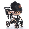 Junama Handcraft Black Rose Gold Pram & Pushchair