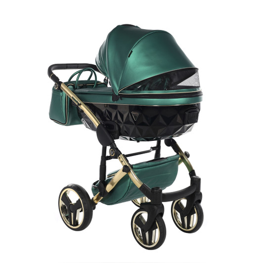 Junama Fluo Line Green 2‑in‑1 Pram Pushchair Travel System