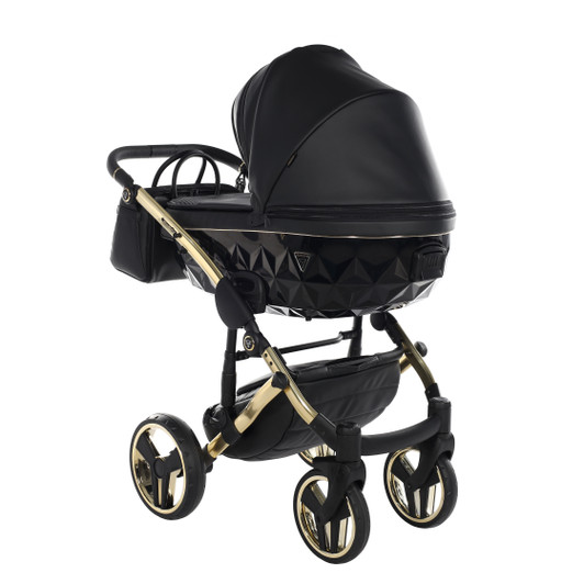 Junama Fluo Line Black Gold 2‑in‑1 Pram Pushchair Travel System