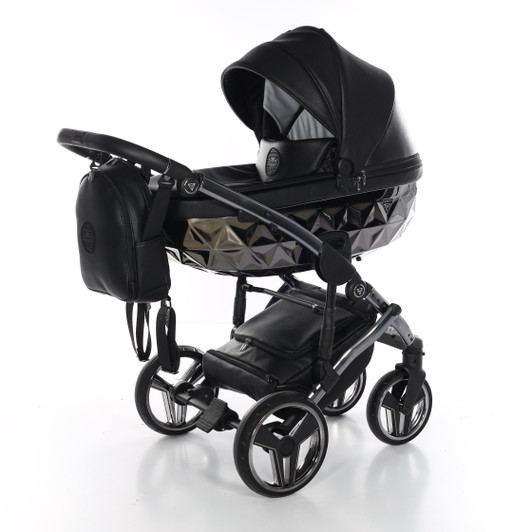 Junama Handcraft Black 2‑in‑1 Pram Pushchair Travel System