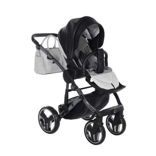 Junama Handcraft Glitter Black 2‑in‑1 Pram Pushchair Travel System