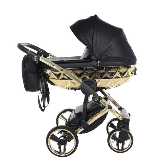 Junama Handcraft Black Gold 2‑in‑1 Pram Pushchair Travel System
