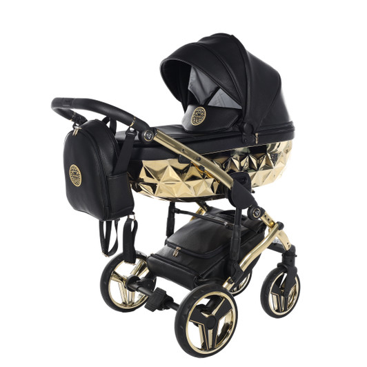 Junama Handcraft Black Gold 2‑in‑1 Pram Pushchair Travel System
