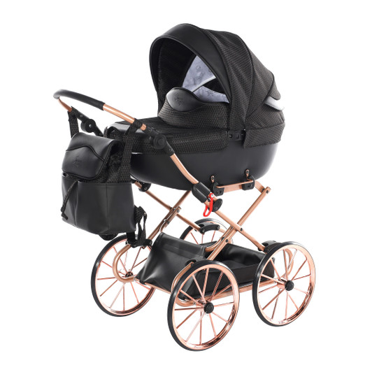 Junama Dolce Black Rose Gold Doll's Pram