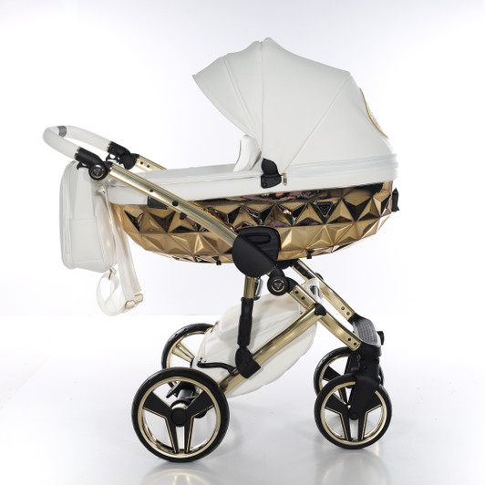 Junama Handcraft White Gold 2‑in‑1 Pram Pushchair Travel System