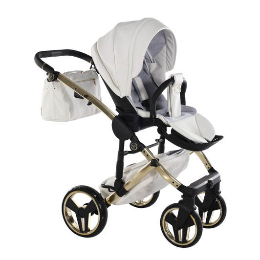 Junama Enzo White Gold Pram Pushchair Travel System