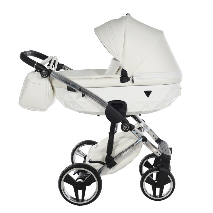 Junama Fluo Individual White Silver Pram Pushchair Travel System
