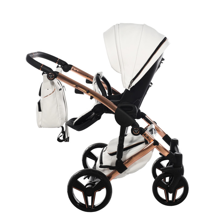 Junama S-Class White pram, pushchair and changing bag