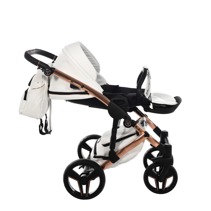 Junama S-Class White pram, pushchair and changing bag