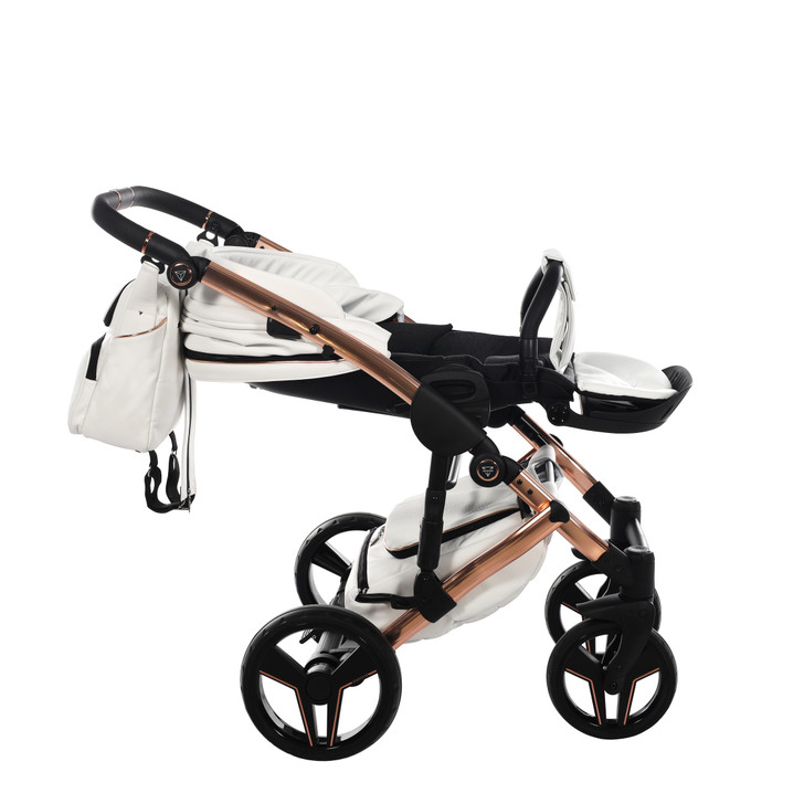 Junama S-Class White pram, pushchair and changing bag