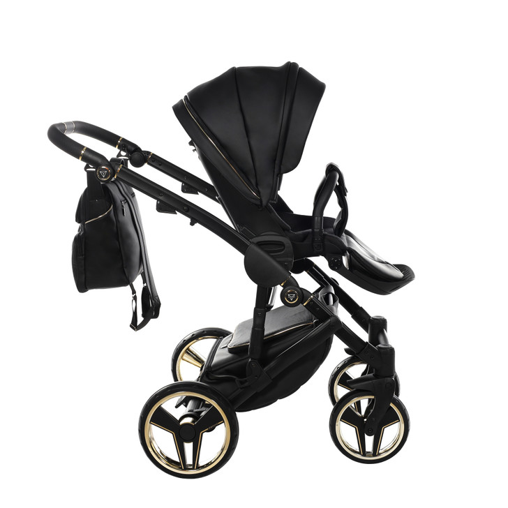 Junama S-Class Black pram, pushchair and changing bag