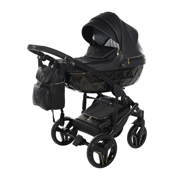 Junama S-Class Black Pram, Carrycot
