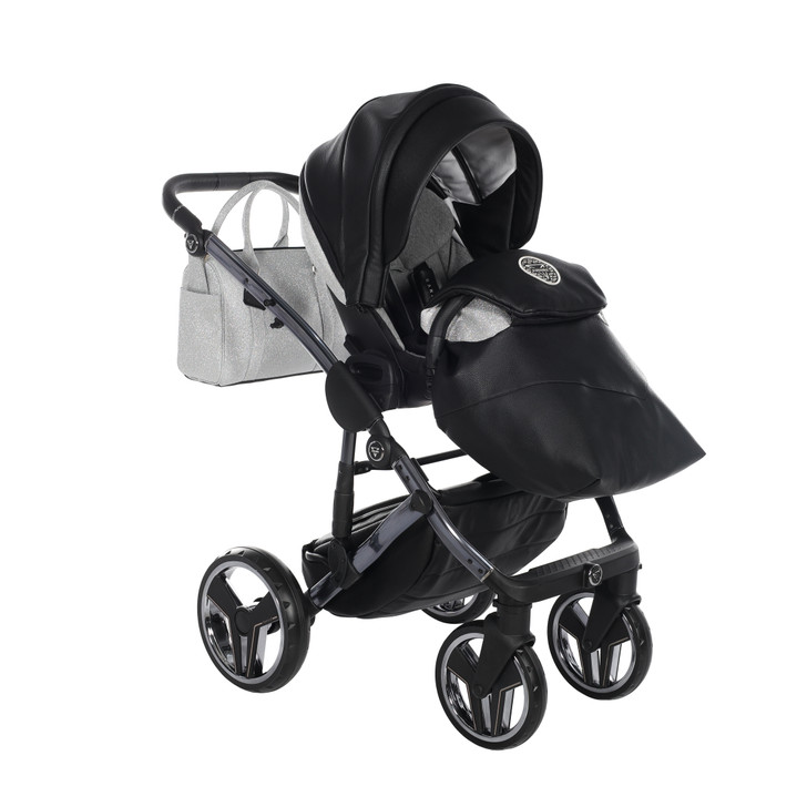 Junama Handcraft Glitter Black Pram & Pushchair
