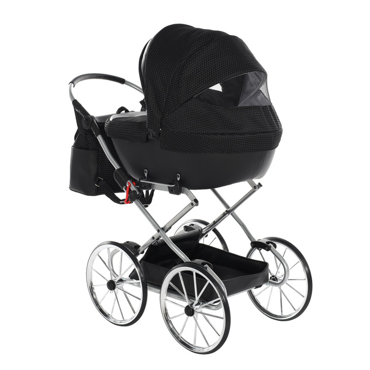 Junama Dolce Black Silver Doll's Pram