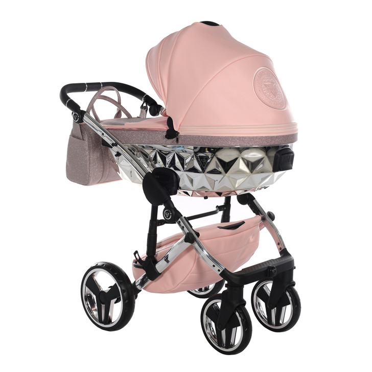 Junama Handcraft Glitter Pink Pram & Pushchair