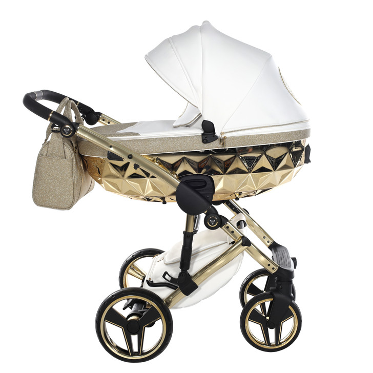 Junama Handcraft Glitter Gold 2‑in‑1 Pram Pushchair Travel System