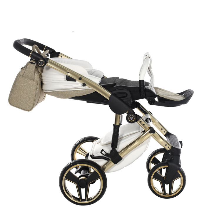 Junama Handcraft Glitter Gold 2‑in‑1 Pram Pushchair Travel System