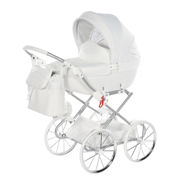 Junama Dolce White Silver Doll's Pram