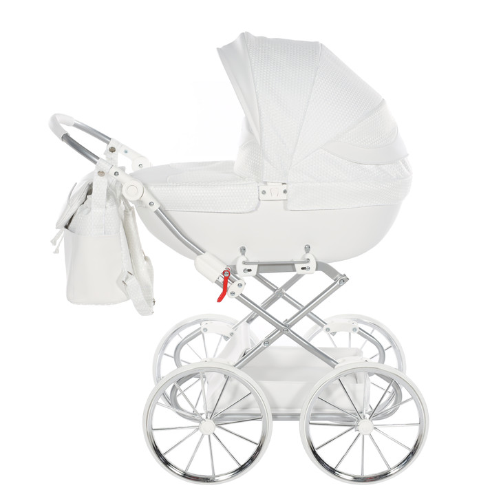 Junama Dolce White Silver Doll's Pram