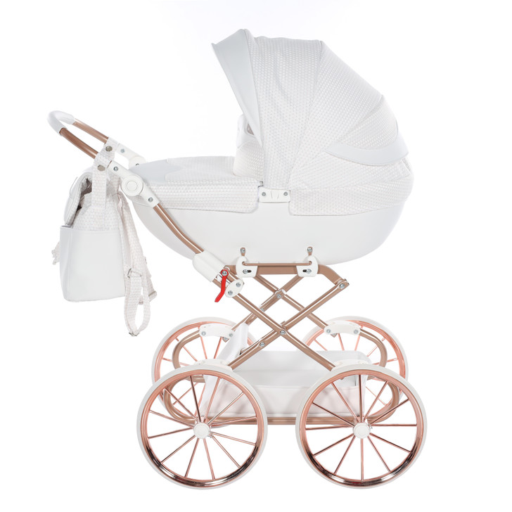 Junama Dolce White Rose Gold Doll's Pram