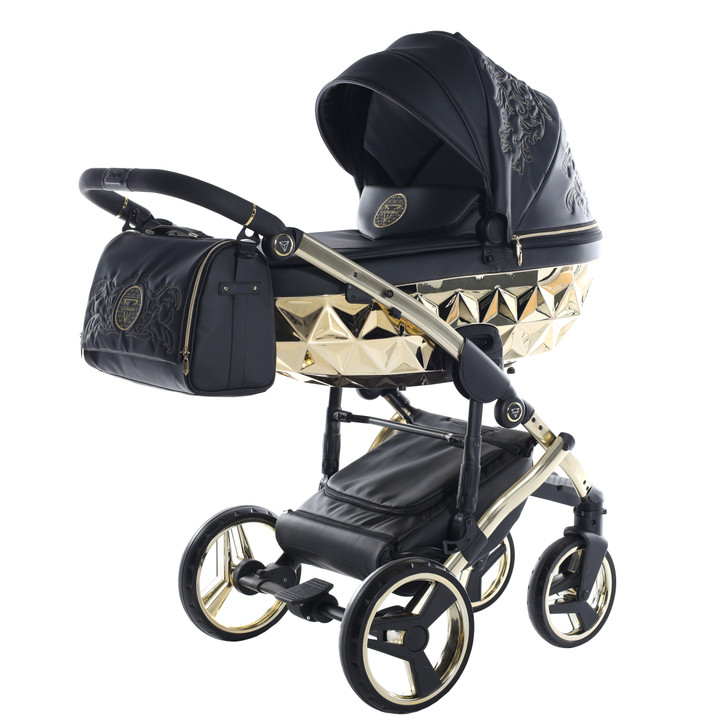 Junama Enzo Black Gold 2‑in‑1 Pram Pushchair Travel System