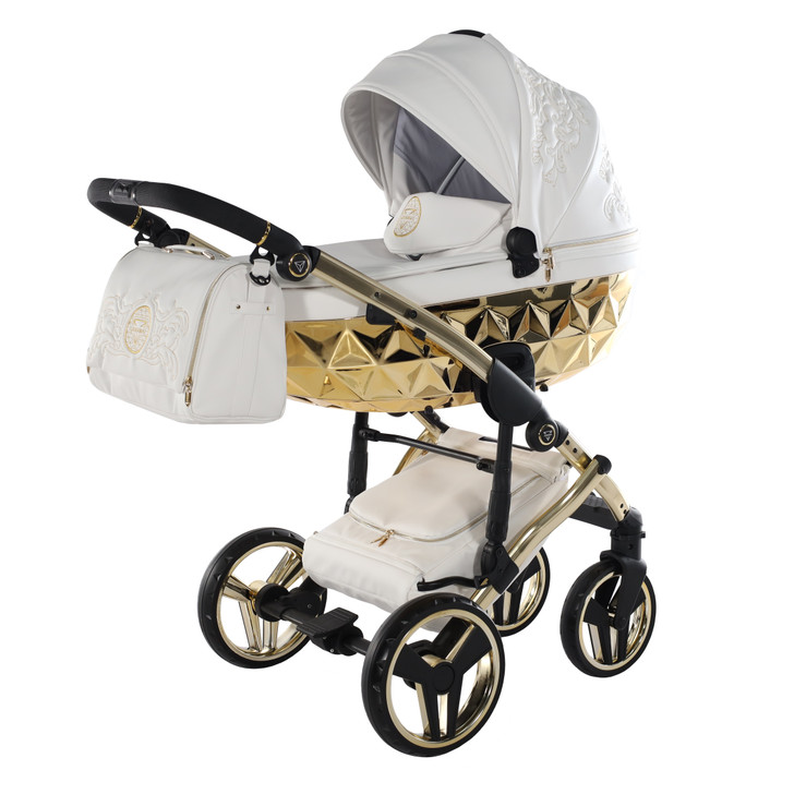 Junama Enzo White Gold 2‑in‑1 Pram Pushchair Travel System
