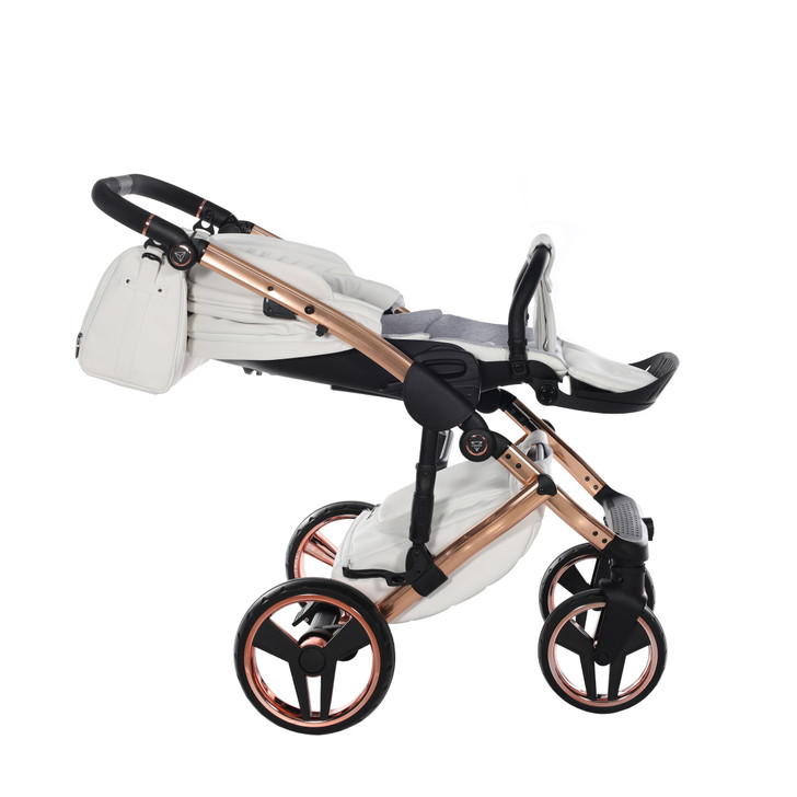 Junama Enzo White Rose Gold Pram & Pushchair