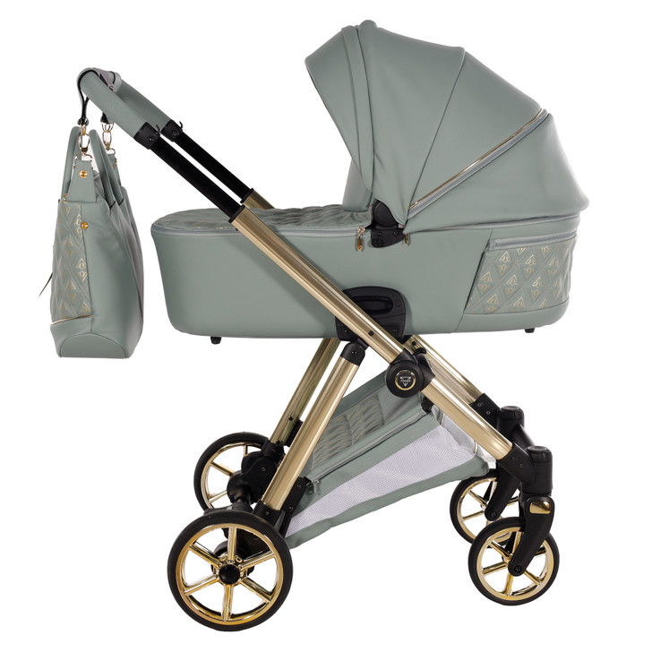 Junama Elegante Art Deco Green Pram Pushchair Travel System