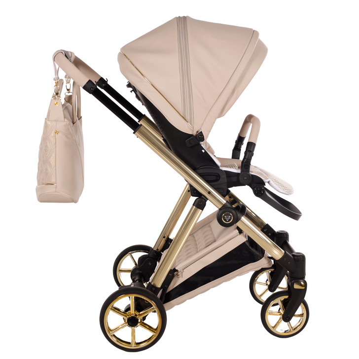 Junama Elegante Art Deco Beige 2‑in‑1 Pram Pushchair Travel System
