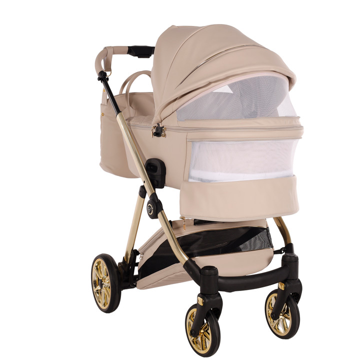 Junama Elegante Art Deco Beige 2‑in‑1 Pram Pushchair Travel System