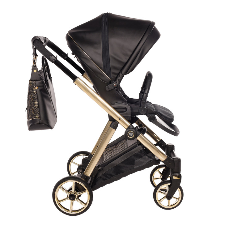 Junama Elegante Art Deco Black 2‑in‑1 Pram Pushchair Travel System