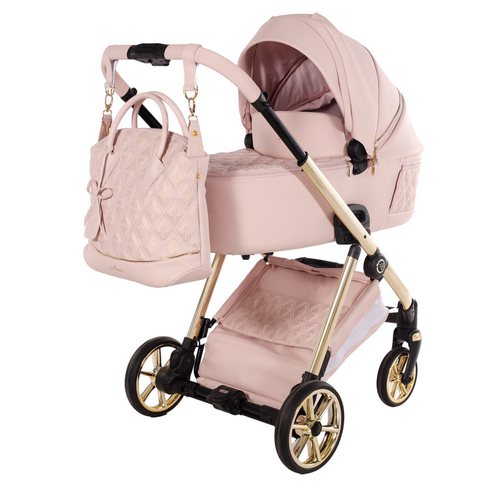 Junama Elegante Art Deco Pink 2‑in‑1 Pram Pushchair Travel System