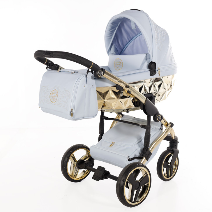 Enzo Blue Gold Pram Pushchair Travel System