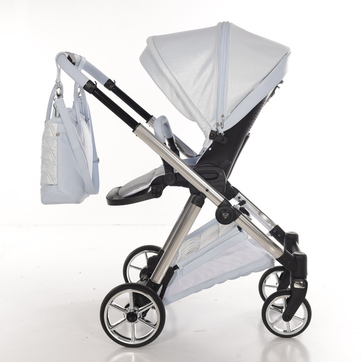 Junama Elegante Lamé Blue Pram Pushchair Travel System