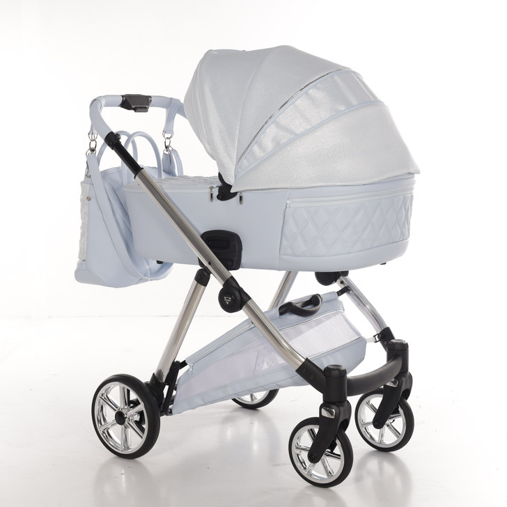 Junama Elegante Lamé Blue Pram Pushchair Travel System