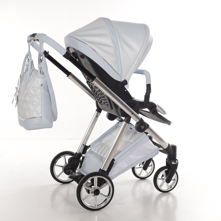 Junama Elegante Lamé Blue Pram Pushchair Travel System