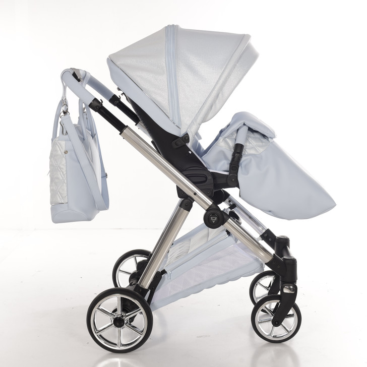 Junama Elegante Lamé Blue Pram Pushchair Travel System