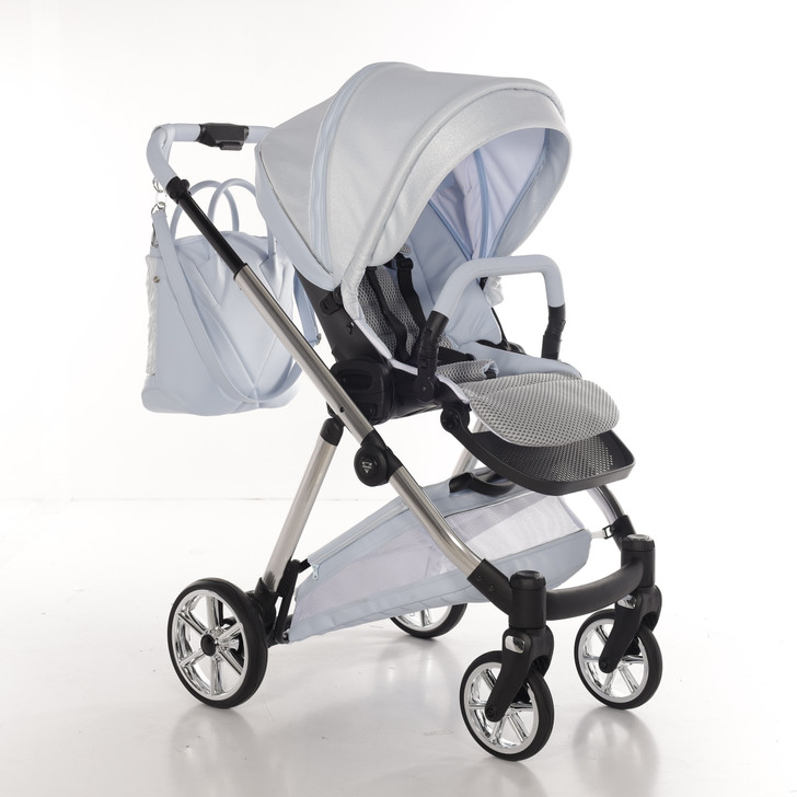 Junama Elegante Lamé Blue Pram Pushchair Travel System