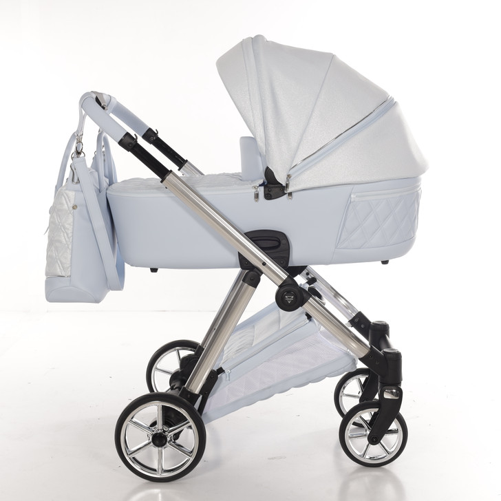 Junama Elegante Lamé Blue Pram Pushchair Travel System