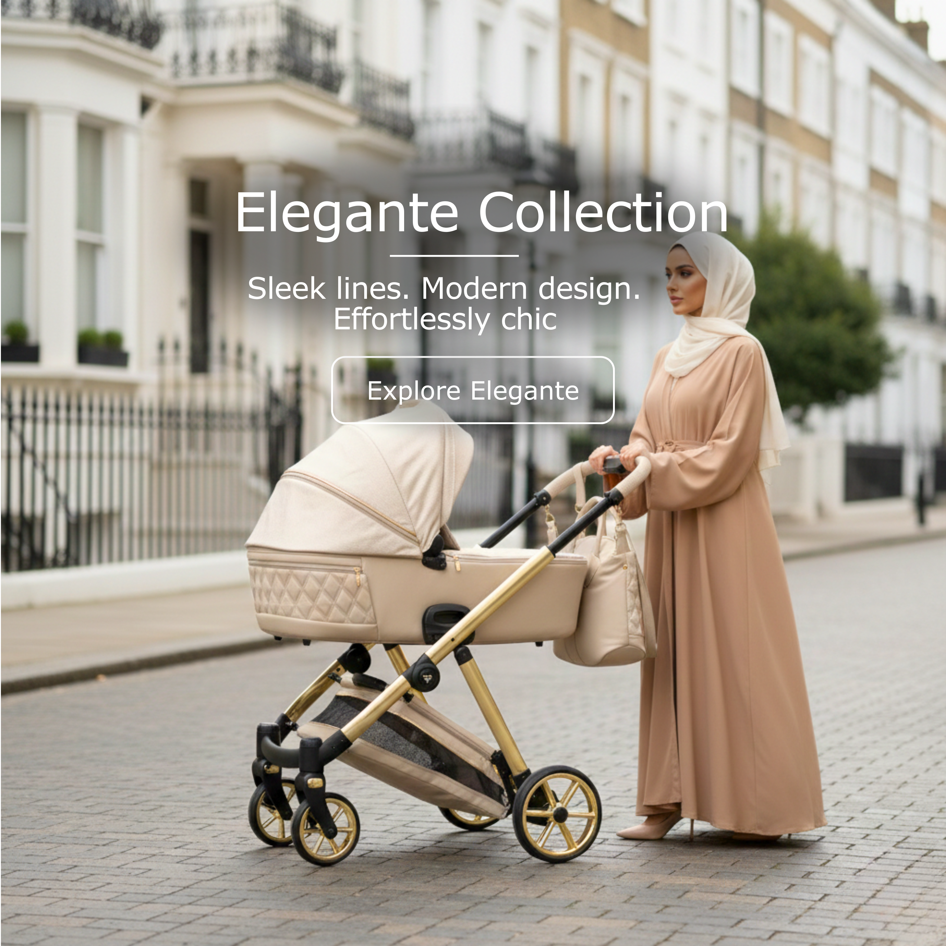 Junama Elegant Collection pram with sleek modern carrycot design