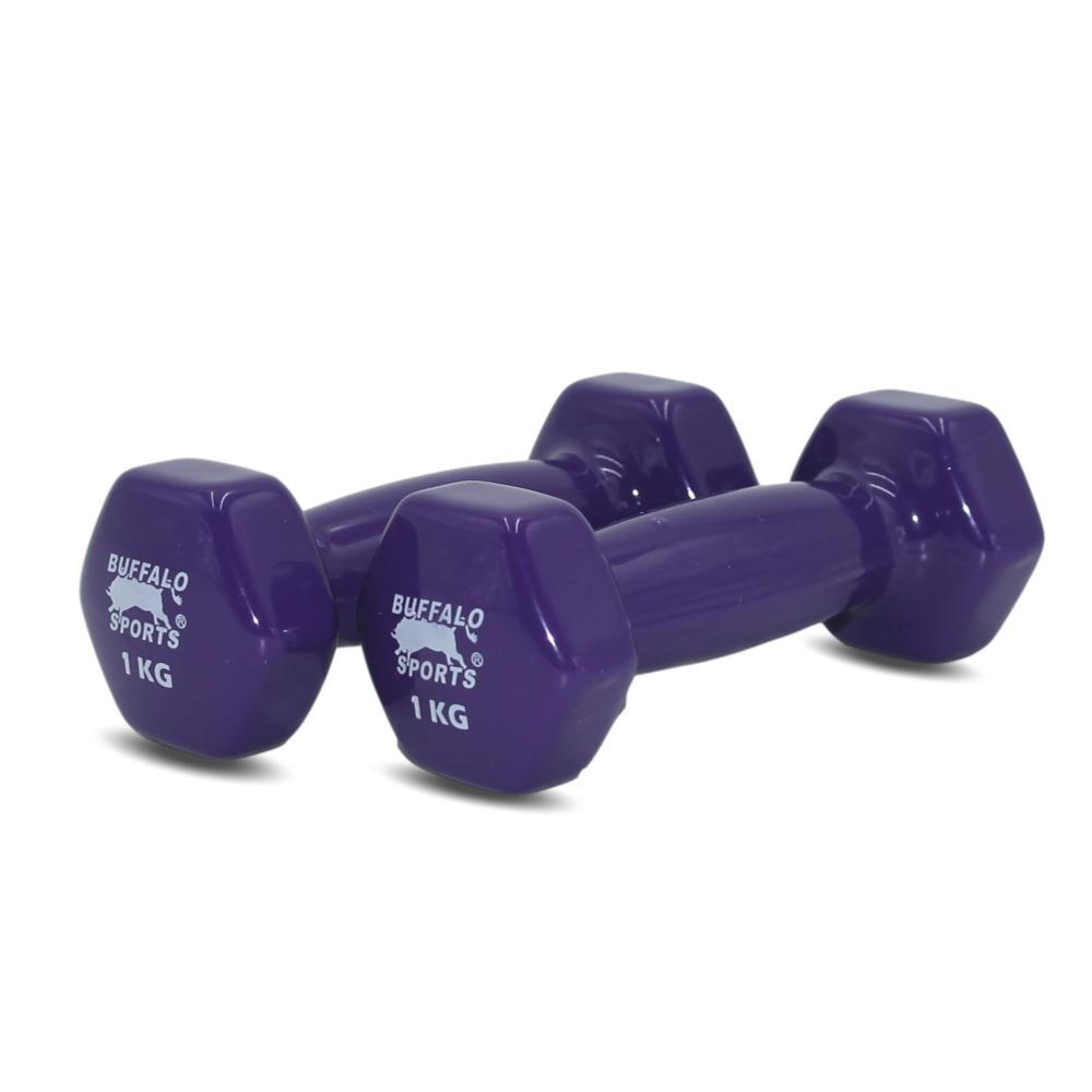 Buffalo Sports Vinyl Dipped Dumbbells - Pair of 1kg